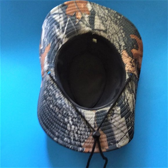 Bucket Hat Camo Hunting Fishing Side Snap Boonie Cap Drawstring Outdoor Mossy - Picture 4 of 10